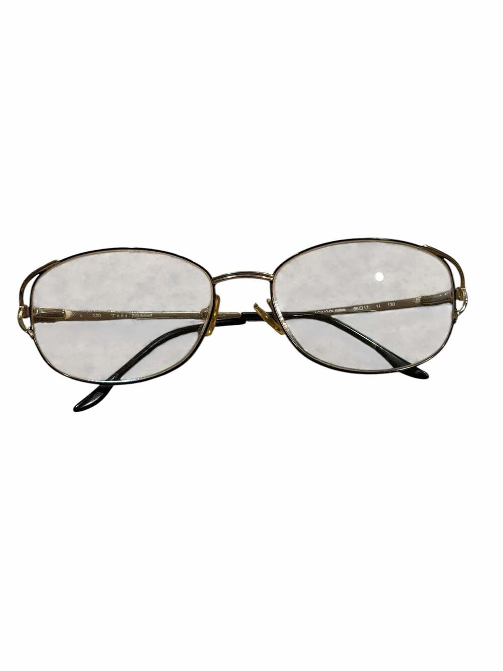 Marchon Tres Jolie 110 Oval Eyeglasses Frames Black/Golden 56-17-130